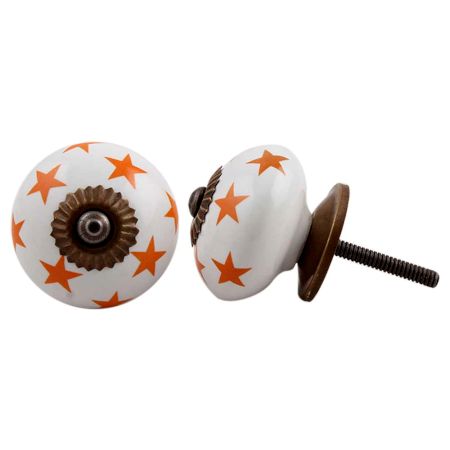 Orange Star Ceramic Knob